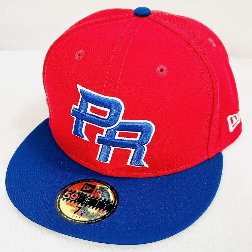 New Era Puerto Rico WBC 2-Tone 59FIFTY Fitted Hat Cap 7 1/4 Red Baseball